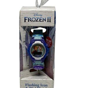 NWF Disney Frozen II LCD Kids Watch – Elsa & Anna Flashing Icon (Needs Battery)